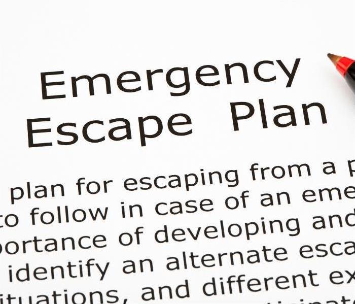 Typed words "Emergency Escape Plan"